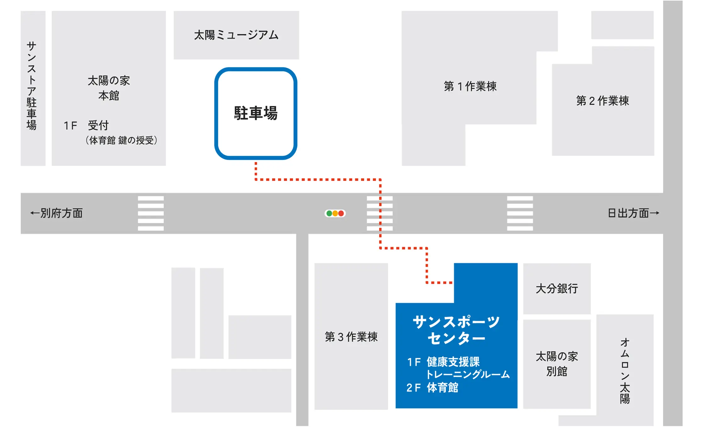サンスポーツセンター・駐車場のマップ